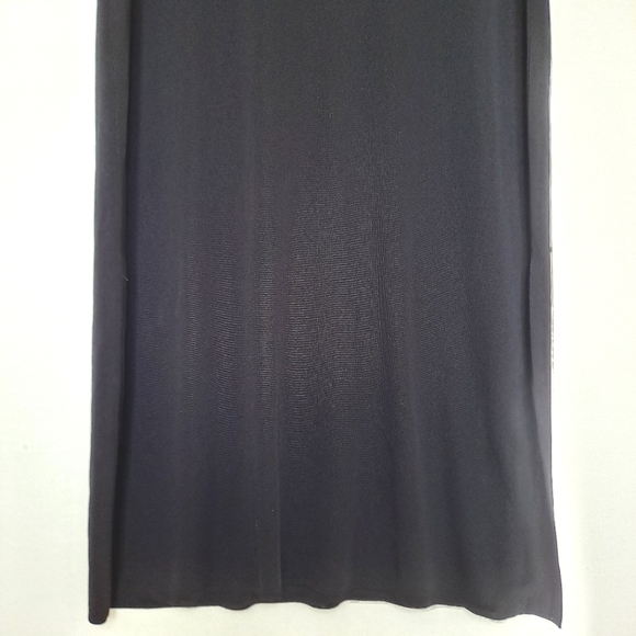 Misook Vintage Black Santana Knit Collared V-neck Maxi Dress Petite Small SP - Picture 6 of 10